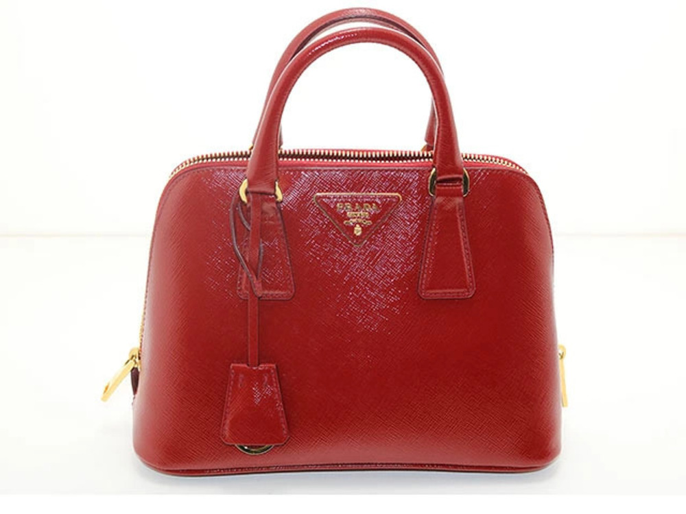 Prada 2way Shoulder Bag red Patent Vernis saffiano